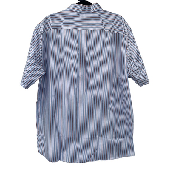 Daniel Cremieux Men’s Button Down Red Blue White Stripe Short Sleeve Shirt XL - Picture 2 of 13